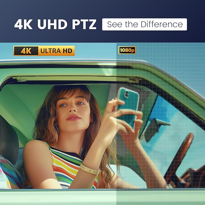 TONGVEO 4K PTZ Camera with AI-Powered Auto-Tracking 5X Digital Zoom USB 3.0 - Image 3