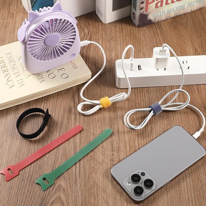 200 PCS Cable Ties Reusable 4+6+8inch Multi-Colour Cord Organizer - Image 6