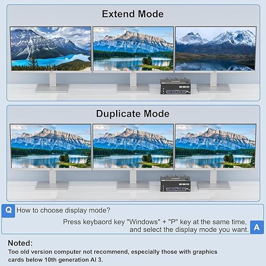 HDMI Displayport KVM Switch 3 Monitors 2 Computers 8K@60Hz/4K@144Hz, USB3.0 KVM - Image 3