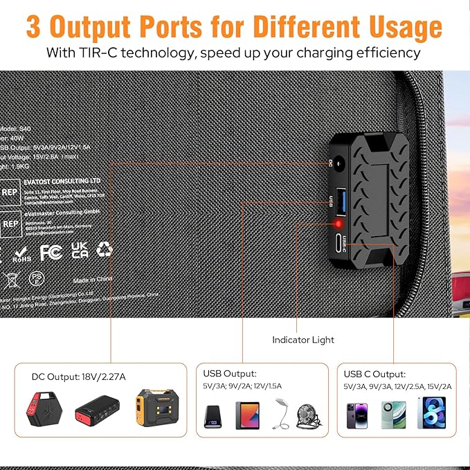 Portable Solar Panel Charger 40W Foldable Solar Panel - Image 7