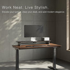 Walnut Dual‑Tier Monitor Stand for Modern Desk Setup – Minimalist Wooden Riser - Image 2