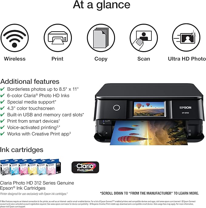 Epson Expression Photo XP-8700 Wireless All-in-One Printer - Image 2