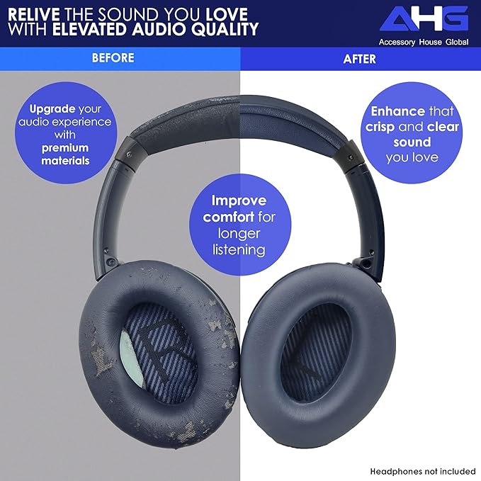 AHG QC35 earpads / QC35 ii Headband pad Cushion kit. Compatible w/Bose - Image 4