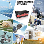 12V 200Ah LiFePO4 Lithium Battery, 2560Wh Capacity, Built-in 200A BMS, 15000+ - Image 5