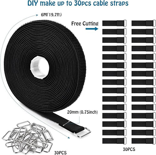 0.75"x19.7ft Hook and Loop Straps - Image 2