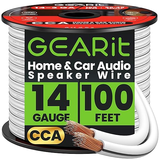 14AWG Speaker Wire, GearIT Pro Series 14 AWG Gauge Speaker Wire Cable Great Use by GEARit