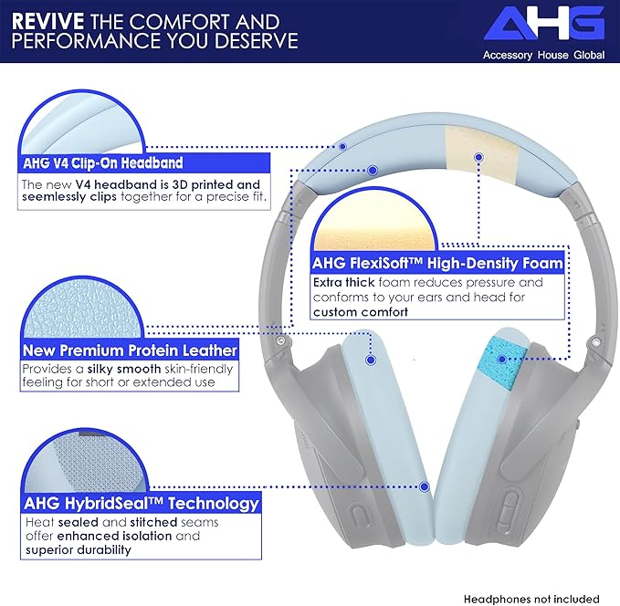 Replacement QC Ear Pad/Headband Pad Cushion. Compatible - Image 3