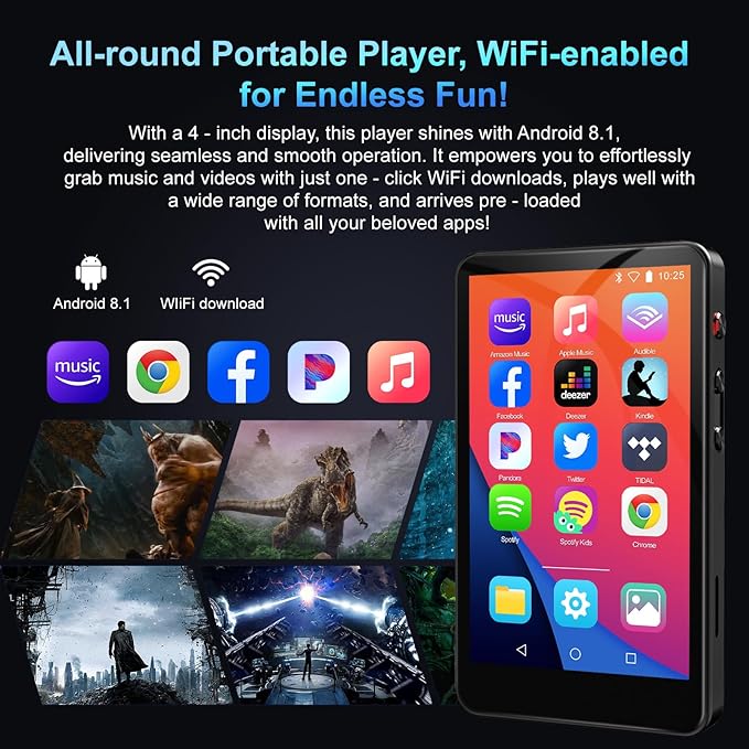 144GB MP3 Player with Bluetooth and WiFi, MP3 Music Player with Spotify - Image 2