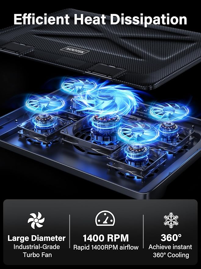 Kootek Laptop Cooling Pad, Laptop Cooler - Image 2