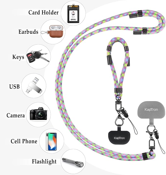 Universal Phone Lanyard with Wrist Strap, Adjustable Crossbody Cell Phone - Image 6