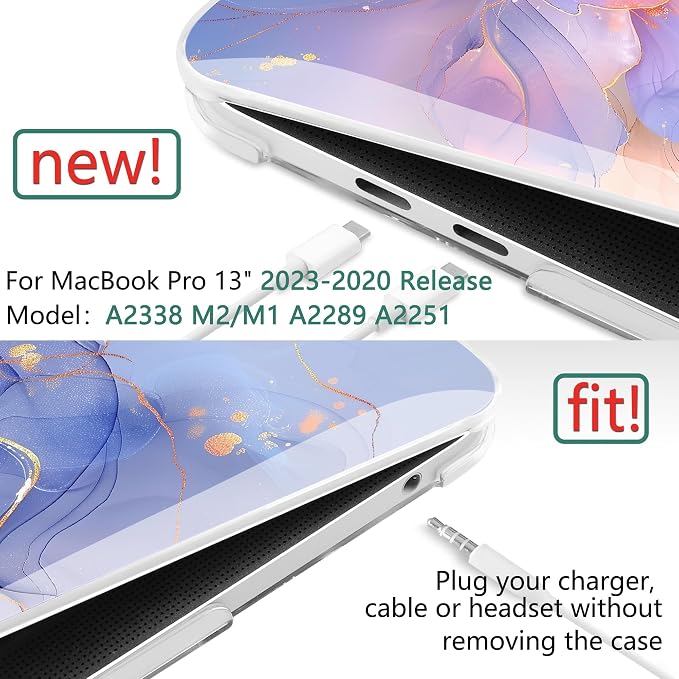 TWOLSKOO Compatible with MacBook Pro 13 inch Case 2023-2016 A2338 M2/M1 A2251 - Image 2