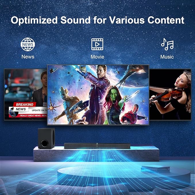 MZEIBO Sound bar with Subwoofer, 120W Bluetooth 5.0 TV Soundbar Home Theater - Image 5