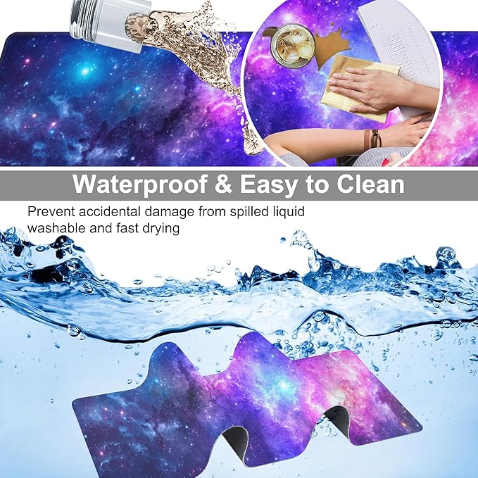 Deep Universe Space and Stars Desk Mat, Large Galaxy Space Gaming Keyboard - Image 4