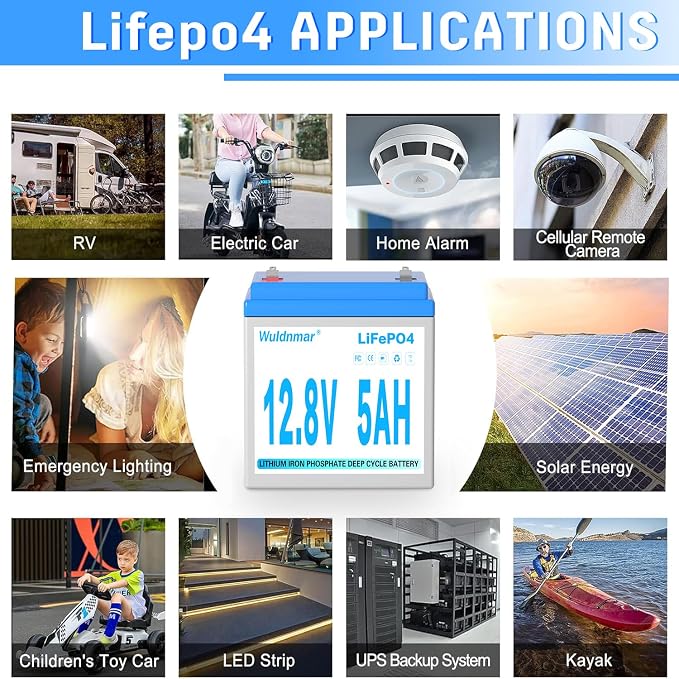 12V 5Ah LiFePO4 Battery, Lithium Battery - Image 6