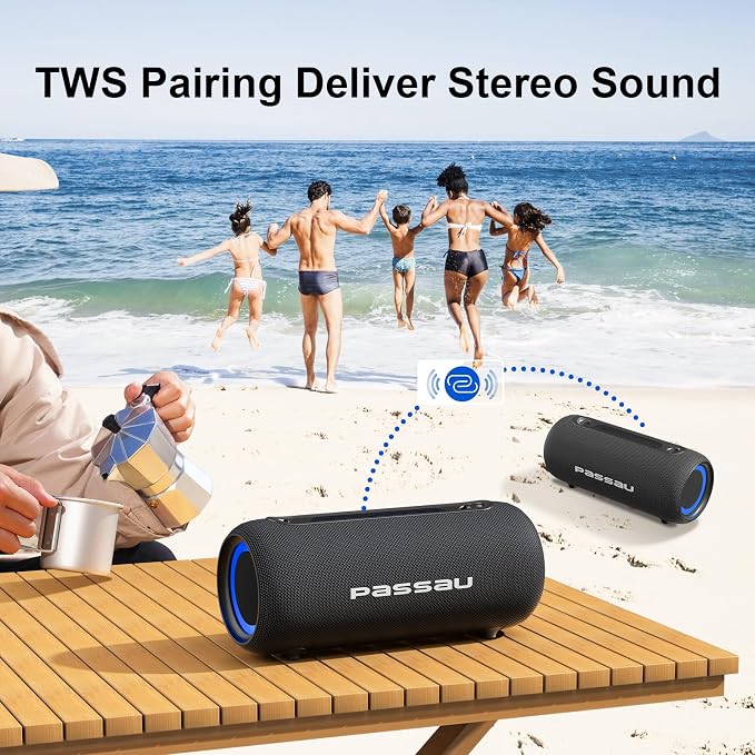 Passau Portable Bluetooth Speakers Loud 40W Peak Stereo Sound, Passive - Image 5