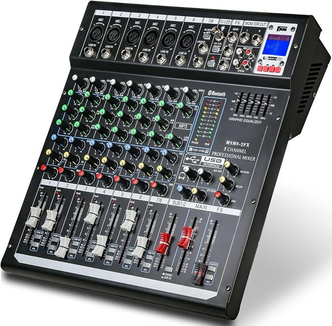 Dj Mixers 8 Channel Audio Mixer Sound Board - Image 2
