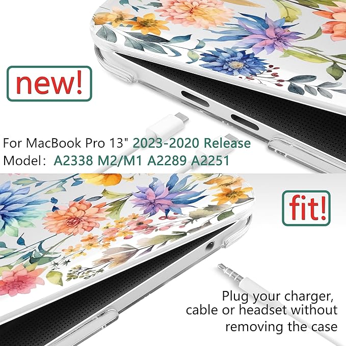 TWOLSKOO Compatible with MacBook Pro 13 inch Case 2023-2016 A2338 M2/M1 A2251 - Image 2