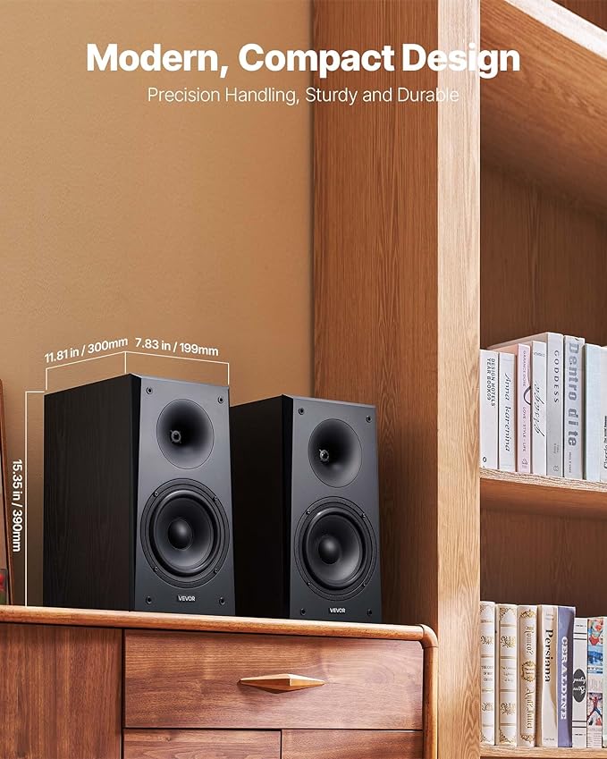 VEVOR Passive Bookshelf Speaker, Book Shelf Stereo Speakers - Image 5