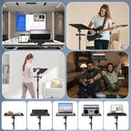 Projector Tripod Stand with Wheels, Portable Laptop Floor Support with Mouse - Image 8