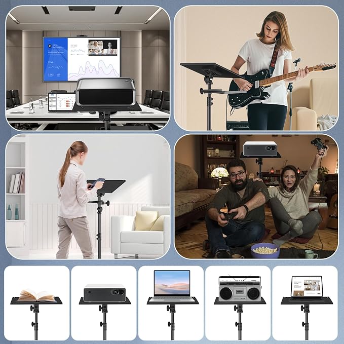 Projector Tripod Stand with Wheels, Portable Laptop Floor Support with Mouse - Image 8