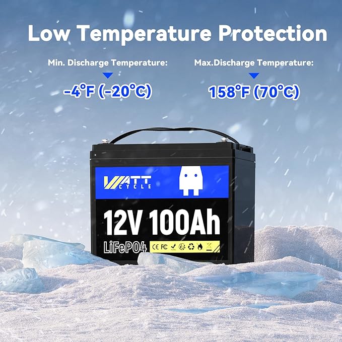 LiFePO4 Lithium Battery 12V 100Ah, Use EV Grade A+ Cell, Buit-in 100A BMS - Image 4