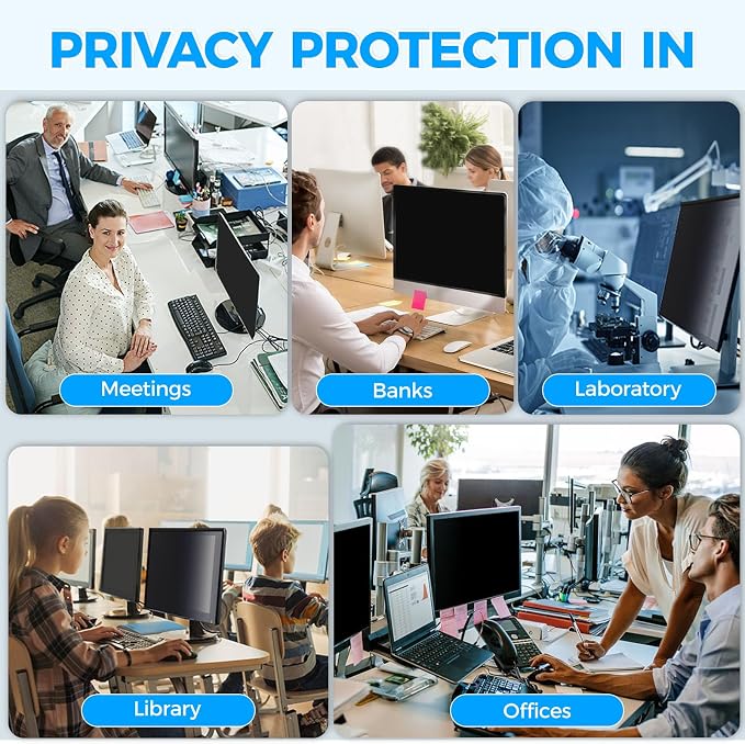 2 Pack Hidden Design Magnetic Computer Privacy Screen 24 inch, Removable Screen - Image 8