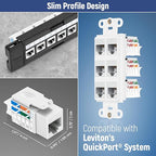 Everest 45° Angled RJ45 Cat6A Keystone Jacks 20-Pack in White - Image 7