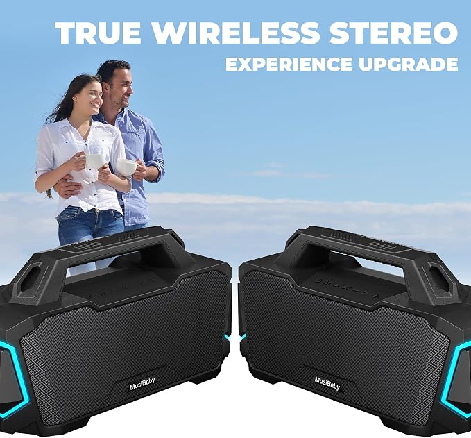 Bluetooth Speaker, Musibaby M1 Portable Bluetooth Speakers:Loud Stereo Sound - Image 7