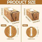 2PCS Cable Management Box, Handmade Rattan Cable Organizer, Open Slots Cords - Image 2