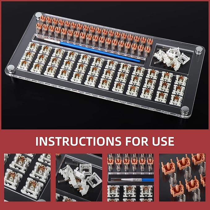 YIMAGUJRX RUNJRX 36 Switches Acrylic Lube Station, Keyboard Switch Grease - Image 3