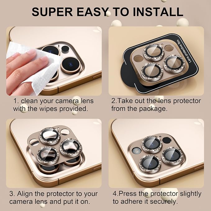 beuxece Compatible for iPhone 16 Pro/iPhone 16 Pro Max Camera Lens Protector - Image 7