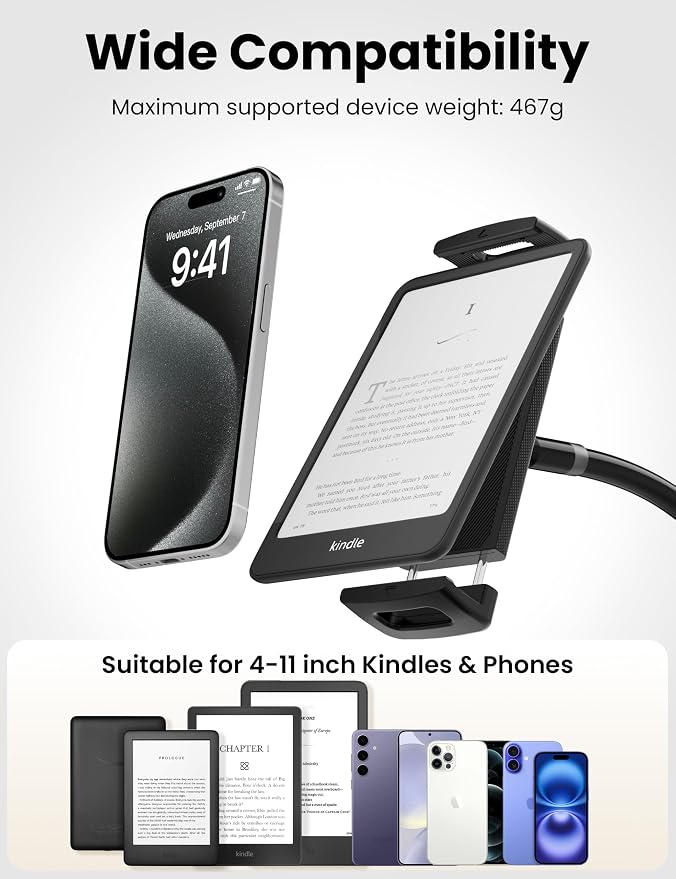 Gooseneck Kindle Holder with Remote Page Turner - Image 7