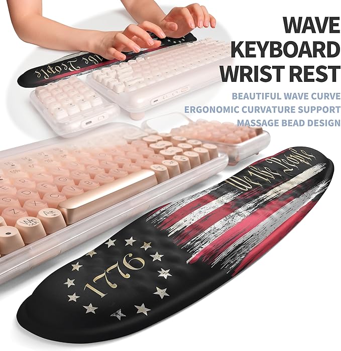 2-in-1 Ergonomic Set, Wave Keyboard Wrist Rest and Massage Slope Mouse Pad - Image 2