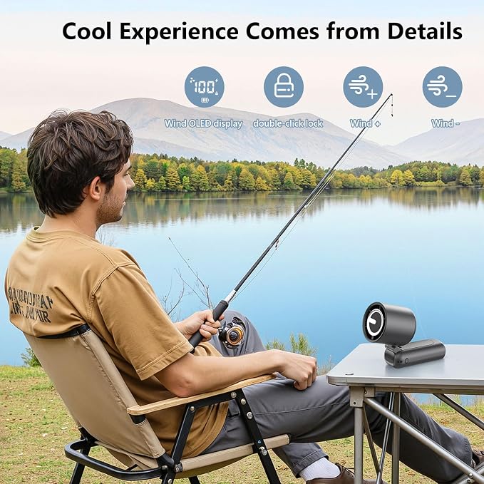 Portable Handheld Mini Fan, Speed Adjustable Turbo Personal Fan, 4000mAh - Image 5