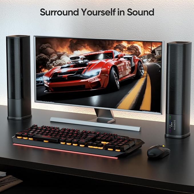 Sound Bar for Smart TV, 2 in 1 Detachable Home Audio Soundbar Speaker, 20” - Image 2