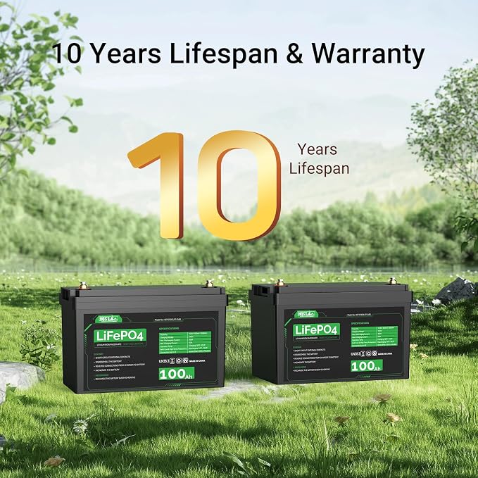 HQST LiFePO4 Battery 100ah Lithium Battery, 12V Lithium Iron Phosphate Battery - Image 2