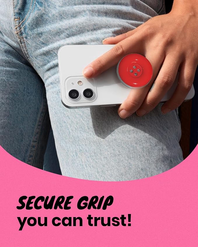 Solid Color Button Phone Grip – Minimalist Design, Durable and Lightweight - Image 4