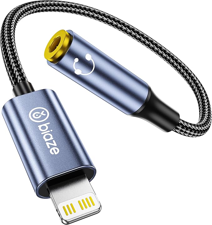 iPhone Headphone Adapter, Lightning to 3.5mm Adapter Auxiliary Adapter by biaze