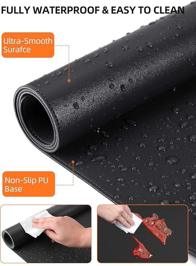 TopMade Mouse Pad with 15W Wireless Charging, XXL Large Leather Desk Mat - Image 6