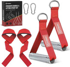 FitBeast Aluminum Exercise Handles & Lifting Straps Set by FitBeast