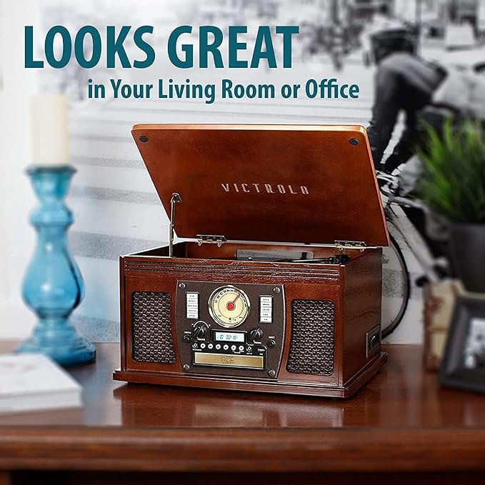 Victrola Aviator 8-in-1 Bluetooth Record Player & Multimedia Center - Image 8