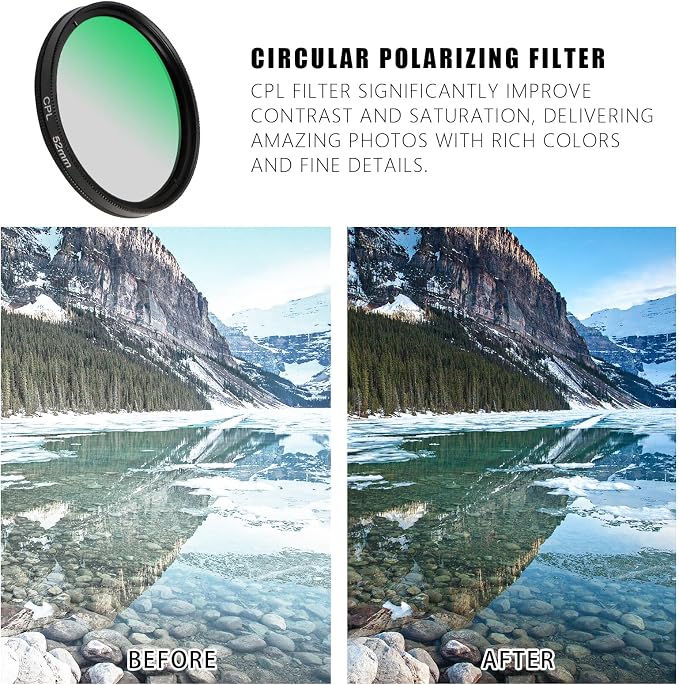 52MM Circular Polarizer Filter, Ultra Slim Multi-Coated CPL Lens Filter - Image 4