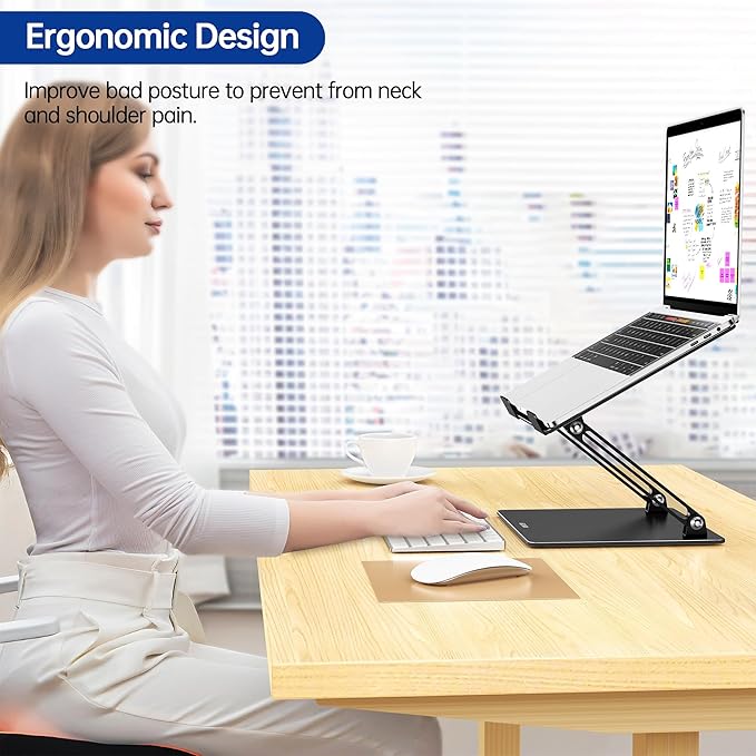 BESIGN LS10 Laptop Stand for Desk, Ergonomic Adjustable Notebook Tablet Stand - Image 2