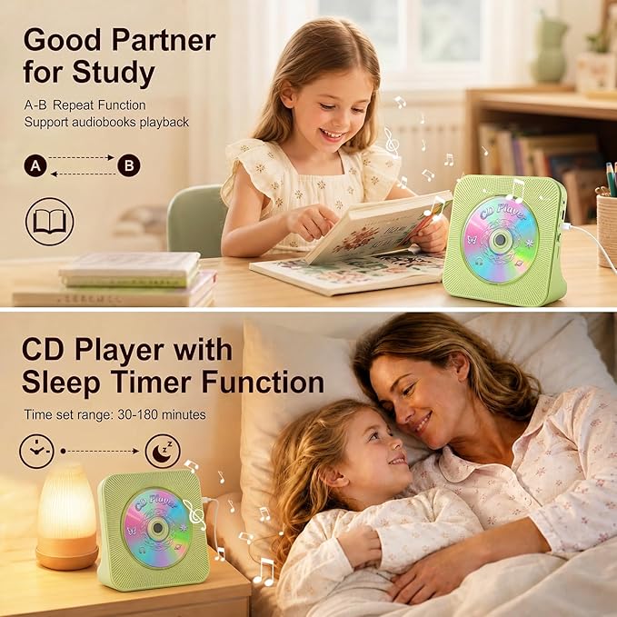Gueray CD Player Portable Bluetooth Desktop CD Player - Image 6