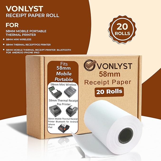 Receipt Paper Roll for 58mm Mobile Portable Thermal Printer - Image 6