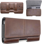 Leather Phone Holster for Men & Women, Horizontal Cell Phone Case, Fits iPhone by WirelessCity