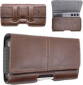 Leather Phone Holster for Men & Women, Horizontal Cell Phone Case -Fits iPhone by WirelessCity