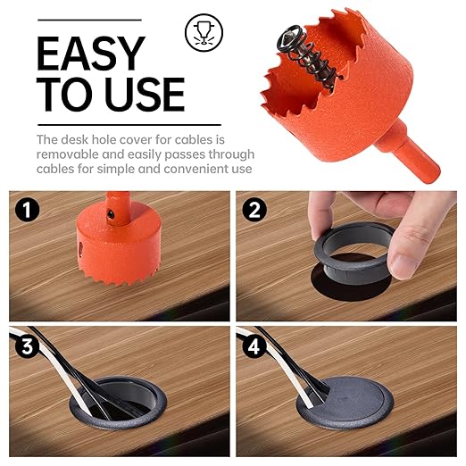 12 Pcs Desk Grommet 2 inch, Desk Hole Grommet, Cable Grommet, Desk Hole Cover - Image 3