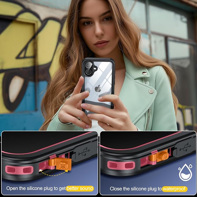 for iPhone 16 Plus Case Waterproof, Built-in Privacy Screen & HD Screen Double - Image 6