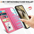 TUCCH Case for Galaxy S25 Ultra, 2 in1 Magnetic PU Leather Wallet Case Wrist - Image 3